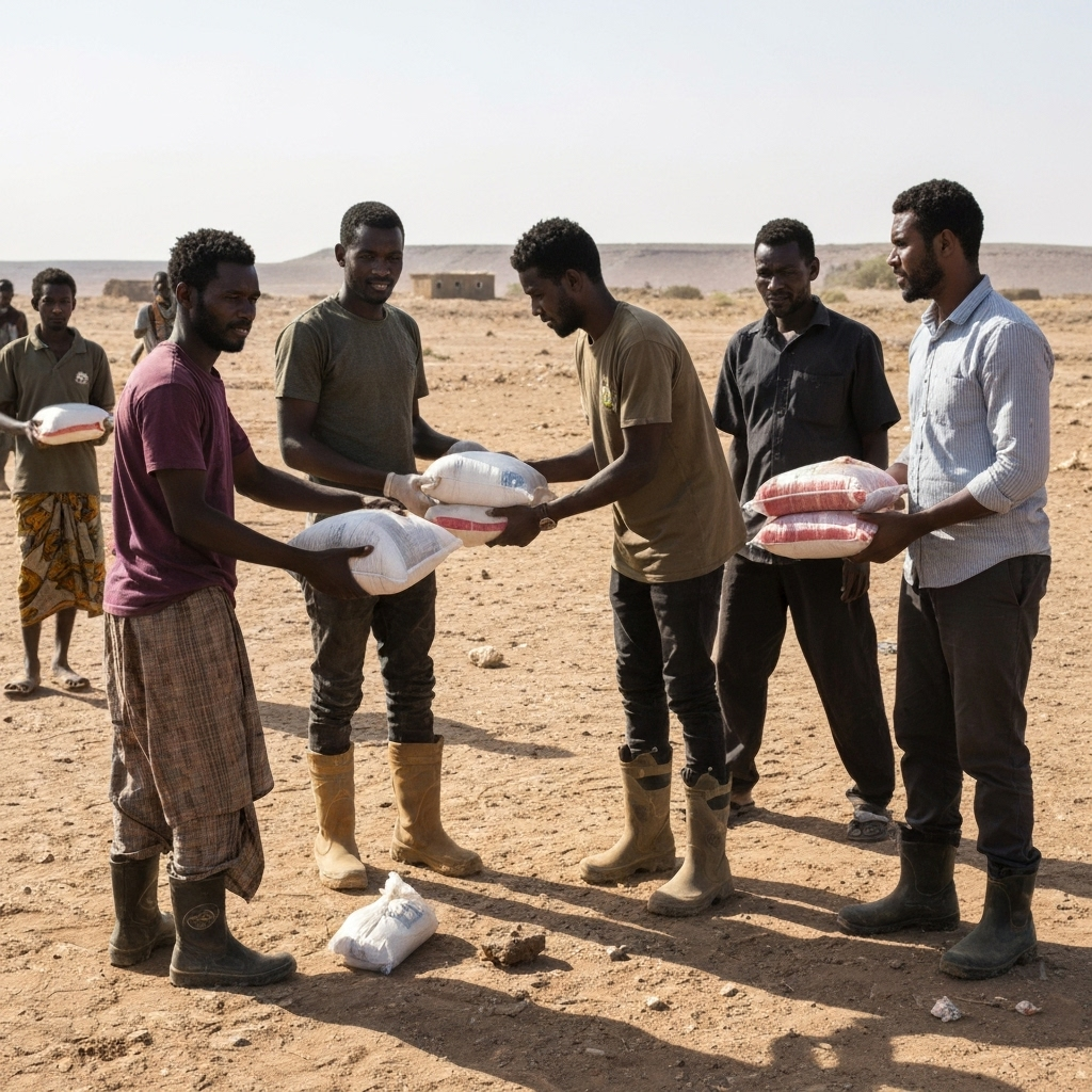 ARIN team distributing aid